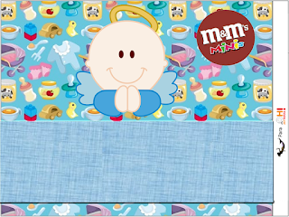 Angel Boy Free Printable M&M Candy Bar Labels.