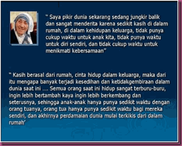 Indahnya Dhamma: Sebuah Renungan Dari Mother Teresa