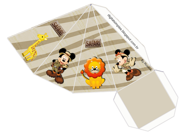 Mickey and Minnie Safari Free Printable This one is for pie box. 