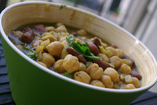 Sweet and Sour Chickpeas and Kidney Beans