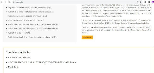 ctet online start 2022 december   https://ctet.nic.in/