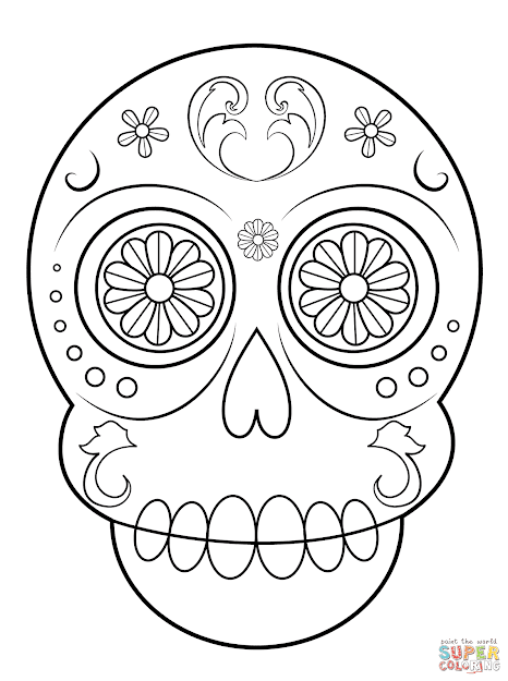 Click The Simple Sugar Skull Coloring Pages 