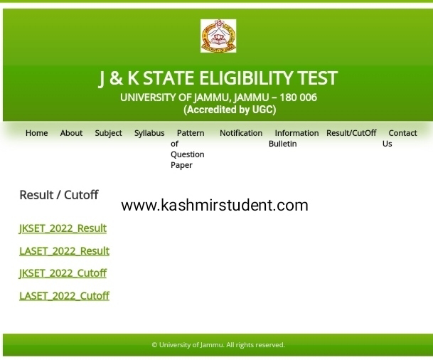 JKSET/LASET 2022 Result Declared  - Check Result, Cutoff Here