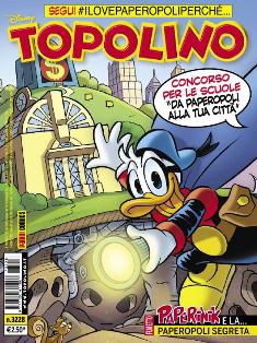 Topolino 3228 - 4 Ottobre 2017 | ISSN 1120-611X | CBR 215 dpi | Settimanale | Fumetti | Universo Disney
Topolino apparve in Italia il 30 marzo 1930, quando sul n.13 del settimanale torinese Illustrazione del Popolo, diretto da Lorenzo Gigli, fu pubblicata la prima striscia disegnata da Ub Iwerks e intitolata Le avventure di Topolino nella giungla. Due anni dopo si ha il primo libro illustrato italiano con le sue immagini: Sua Altezza Reale il Principe Codarello e, poco più tardi, il 31 dicembre 1932, esce il primo numero di Topolino in formato giornale, edito da Nerbini.
Sulla falsariga del celebre Corriere dei Piccoli, anche Topolino si presentava ai lettori con periodicità settimanale e si apriva con una breve storia in cui le didascalie sono scritte in rima e realizzata da Giove Toppi, che divenne quindi il primo autore Disney italiano. Sul settimanale della Nerbini, comunque, trovano spazio soprattutto le strisce e le tavole realizzate da Floyd Gottfredson. In queste storie vengono anche introdotte delle didascalie in rima, scritte dal primo direttore della rivista, Paolo Lorenzini (detto Collodi Nipote in quanto nipote di Carlo Collodi), e viene anche assegnato il nome definitivo alla spalla di Topolino, ovvero quel Pippo un po' lunatico e un po' svampito che sui libri della Salani veniva ancora chiamato Medoro.
Nerbini non si era assicurato correttamente i diritti di pubblicazione: quando aveva varato la sua rivista, infatti, si era rivolto al Consorzio Cinematografico E.I.A., il distributore dei cortometraggi di Topolino, quando in realtà i diritti per le riviste erano stati dati in mano al giornalista Guglielmo Emanuel dallo stesso Disney. Per cui, per un paio di numeri, la testata passò da Topolino a Topo Lino, per poi riprendere la nota testata con il n.7. Il Topolino Giornale era formato da otto pagine e non conteneva solo storie a fumetti Disney ma anche storie non-Disney che anzi erano di solito la maggioranza delle storie presenti in un numero.
Il numero 137 del Topolino Giornale, dell'11 agosto 1935, segna il passaggio di consegne da Nerbini alla Mondadori. Il fascismo, tuttavia, causò dei problemi al giornale. Dal 1938, il Min.Cul.Pop. (Ministero della Cultura Popolare) impone alla stampa di non editare più i protagonisti del fumetto popolare americano. Il solo Topolino è risparmiato, e così il suo logo e il suo personaggio possono continuare ad esistere nelle edicole italiane, ma in piena seconda guerra mondiale, a partire dal n.476 del 27 gennaio 1942, anche il settimanale è costretto a cedere alle restrizioni. Lo sostituisce Tuffolino, un ragazzetto dalle medesime caratteristiche fisiche, disegnato dal grande illustratore Pierlorenzo De Vita. Con la fine del fascismo, le avventure di Topolino poterono di nuovo essere pubblicate.
Alla fine degli anni quaranta, però, i giornali a fumetti che pubblicavano storie a puntate di non più di due tavole ad episodio erano irrimediabilmente in crisi, e così lo stesso Topolino, le cui vendite erano di gran lunga calate rispetto al periodo d'oro. Mondadori, però, non poteva rinunciare alla rivista da edicola per non perdere i ricchi diritti delle pubblicazioni da libreria, così decise un doloroso ma necessario cambio di formato e periodicità. Nel 1949 nasce così il periodico a fumetti Topolino formato libretto, all'inizio con cadenza mensile, quindi quindicinale e, infine, settimanale, fino a giungere a oggi al suo sessantesimo anniversario e con oltre 3000 numeri usciti, ricchi di storie tra le più famose, con autori da Carl Barks a Romano Scarpa, da Floyd Gottfredson a Giovan Battista Carpi e così via.