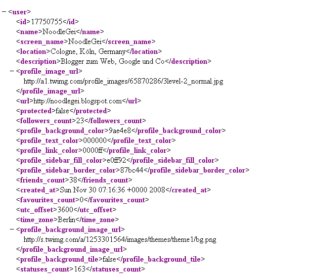 Google-Docs-Twitter-Profile-XML