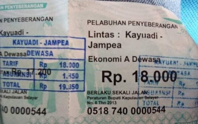 Harga Tiket Kapal Penumpang, Kayuadi - Jampea Dipertanyakan"