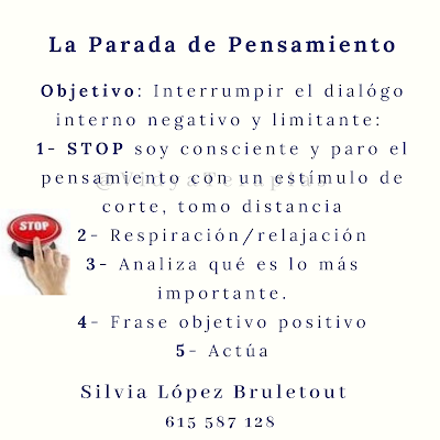 parada de pensamiento stop Terapia y coaching emocional, desarrollo personal gestión emocional online