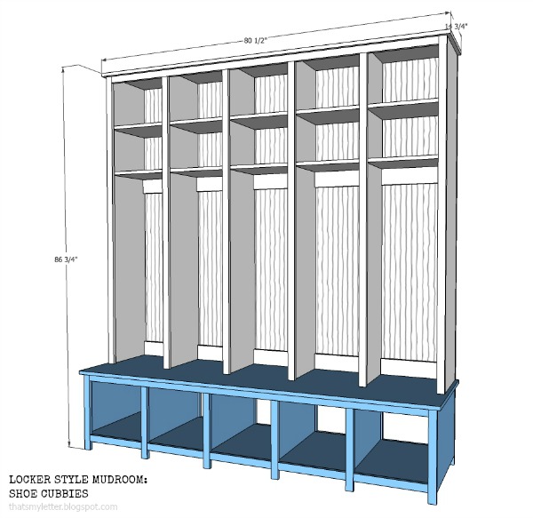 That's My Letter: Locker Style Mudroom: Shoe Cubbies