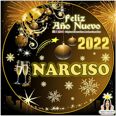 Nombre NARCISO por Año Nuevo 2022 - Cartelito hombre