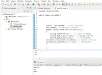 java basics programs-Different type variable declaration and printing program in eclipse IDE