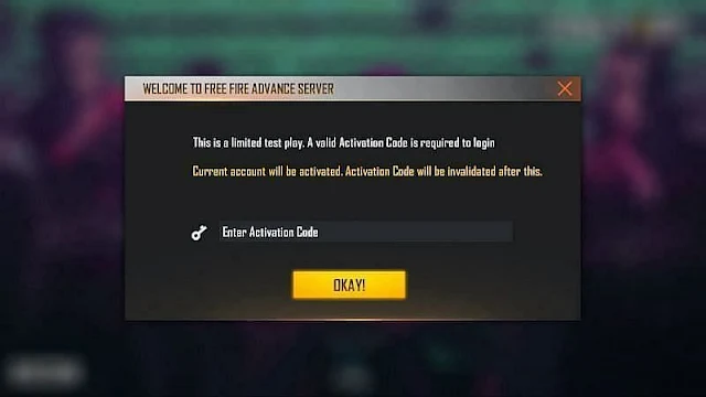 ff advance server activation code