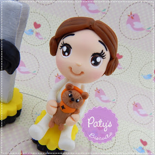 Mini topo com vela Princesa Leia - Star Wars - Topo de bolo para festa Infantil - biscuit