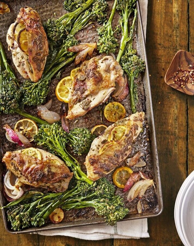 Lemon-Rosemary Chicken with Roasted Broccolini