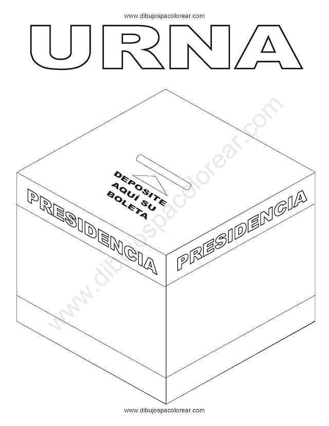 Urna de votación dibujo para colorear