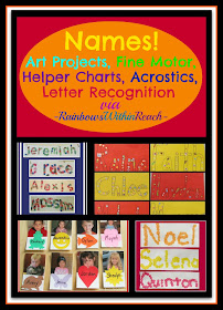 photo of: Using Student's Name in Art Projects, Name in fine motor in Preschool 