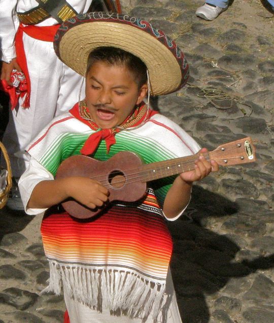 This little boy belted out the famous marching corrido of Pancho Villa's