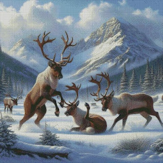 reindeers alley Free Cross Stitch Pattern