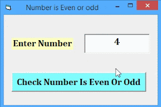 check whether a given number is even or odd in visual basic 6