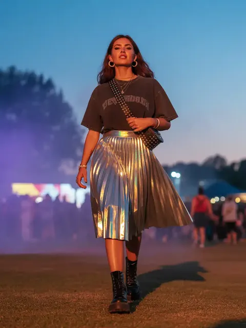 Statement Skirt + Band Tee