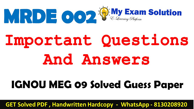 MRDE 002 Important Questions with Answers