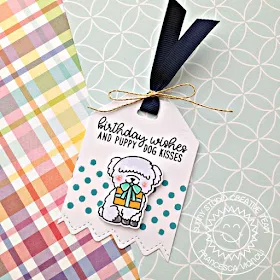 Sunny Studio Stamps: Background Basics Party Pups Puppy Themed Birthday Tags by Franci Vignoli