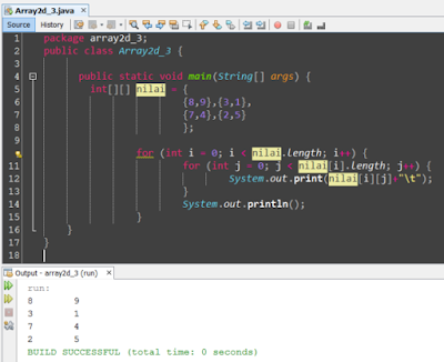 membuat program array 2 dimensi dengan java 