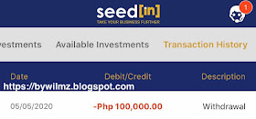 Investment SeedIn Philippines -  Withdrawal