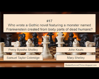 Who wrote a Gothic novel featuring a monster named Frankenstein created from body parts of dead humans? Answer choices include: Percy Bysshe Shelley, John Keats, Samuel Taylor Coleridge, Mary Shelley