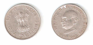 50paise Mahatma gandhi(1869-1948)