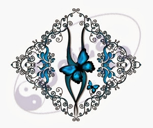 buterfly tattoo design / floral tattoo design