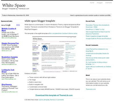 White Space Blogger Template