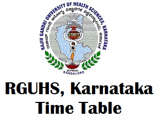 RGUHS Exam Timetable 2017