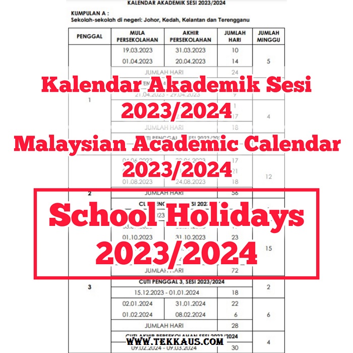Academic Calendar and School Holidays 2023 For Malaysian Students