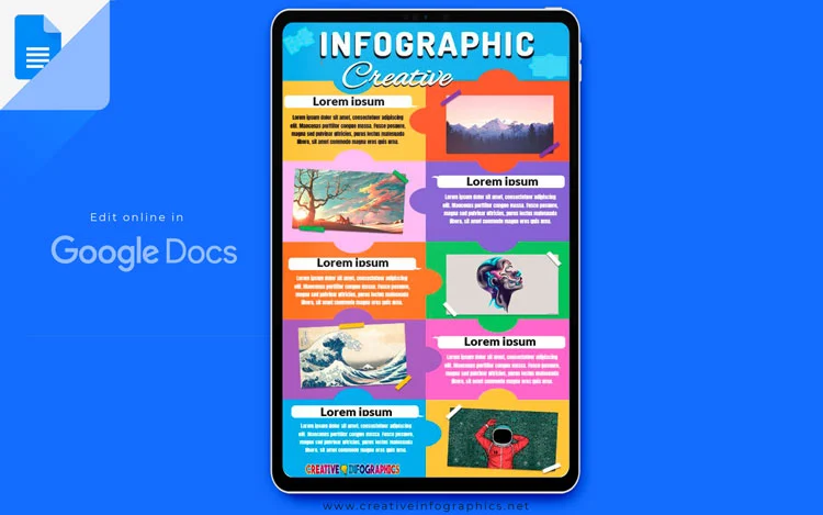 Jigsaw infographic template with puzzle design