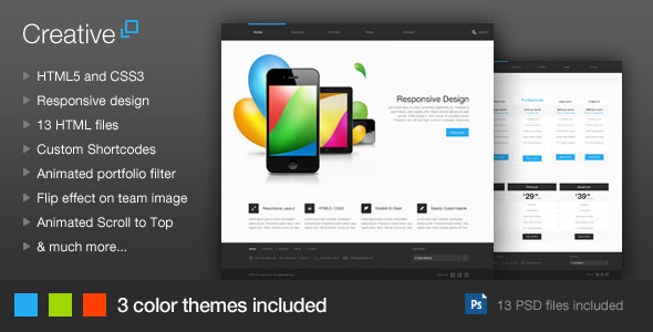 Download Creative - Themeforest Responsive HTML Template