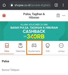 Cara Top Up Diamond Mobile Legends di Shopee