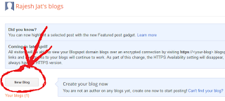 blogger me free me blog bnane ki second step me new blog par click kare 