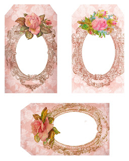 Free printable pink gift tag collage sheet