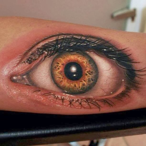 Realist 3D eye Tattoo on the Arm 
