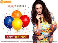 hindi film star evelyn sharma picture with colorful dress and curly hairstyle [pc background image]