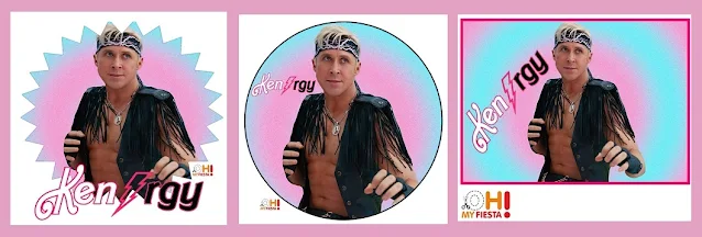 Barbie the Movie: Kenrgy Free Printable Cupcake Toppers or Circular Labels.