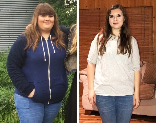 21 Before And After Photos Of People Who Managed To Lose Weight and Begin A Brand New Life - Only eight months have passed, and she said goodbye to 88lb.