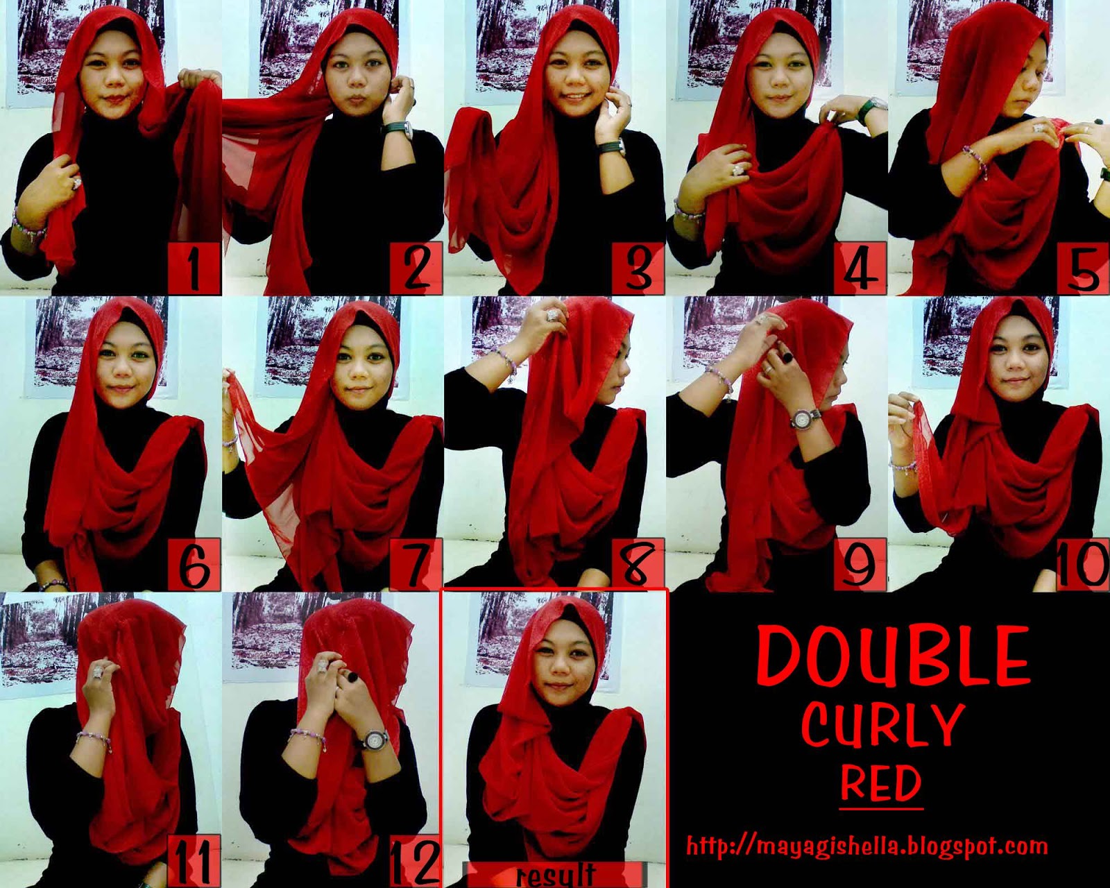 Moonsense Cara Memakai Hijab 21 Double Curly Red