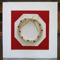 Square Bead Wreath Card with Quilled Berries