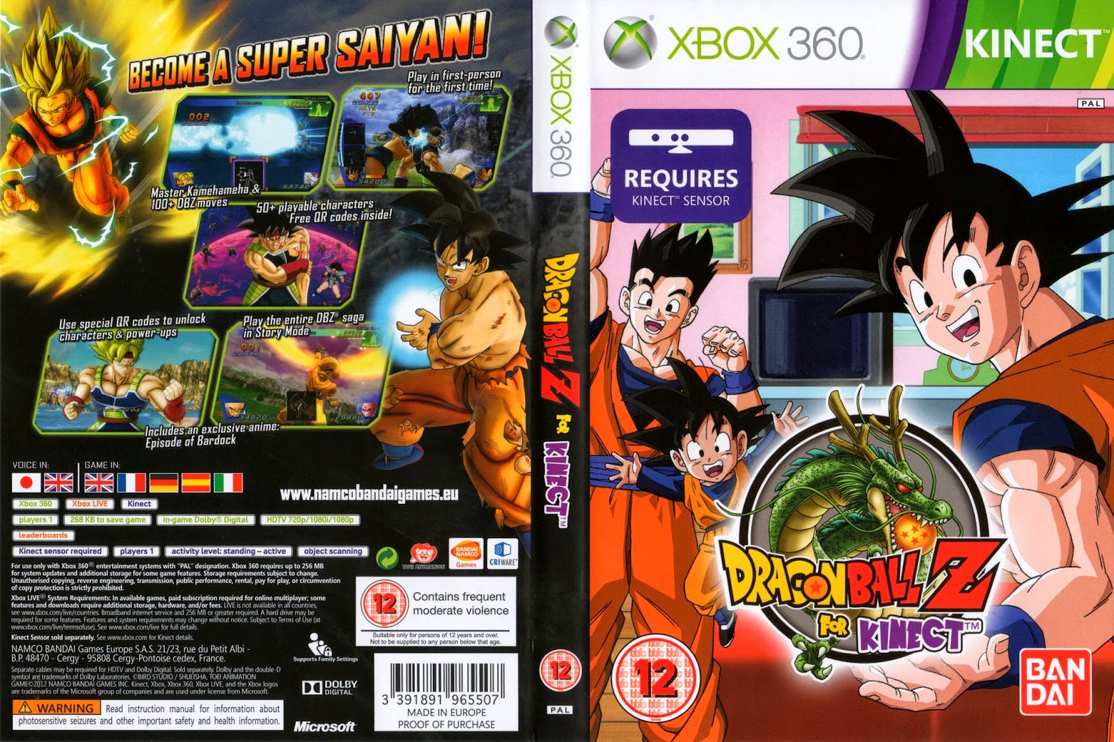 Dragon Ball Z Kinect PAL XBOX360 | Free Download Dragon Ball Z Games