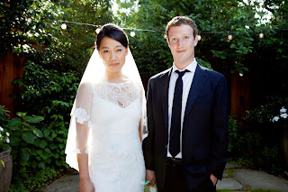 Priscilla Chan and mark in bridal dress
