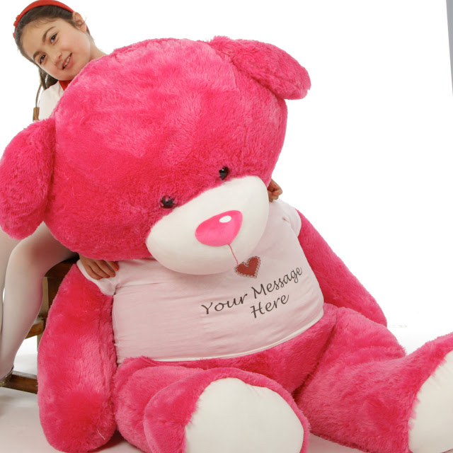 That's a HUGE hot pink teddy bear