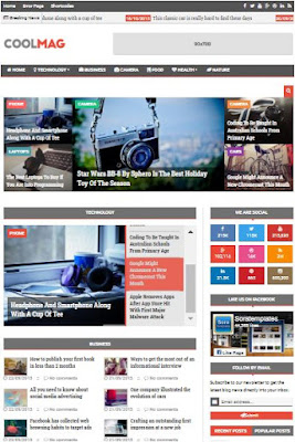 Cool Mag Adsense Responsive Blogger Templates Without Footer Credit