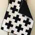 black and white cross quilt.