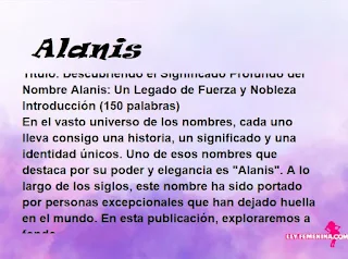 significado del nombre Alanis